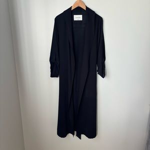 Aritzia Babaton Kahlo Long Robe Black Wrap Jacket Medium
